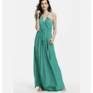 Calypso St Barth Batinly Maxi Dress in Turquoise Teal with Tassel